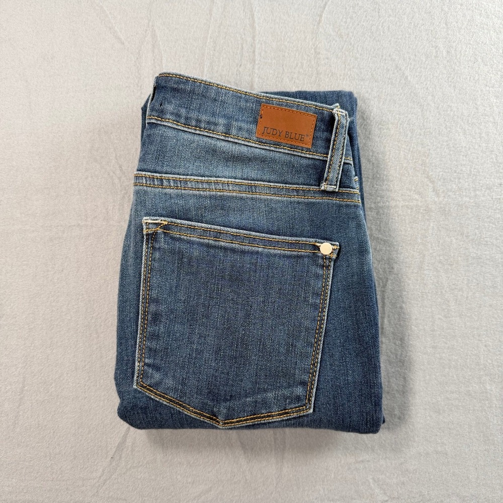 Judy Blue Cropped Bootcut Jeans Womens 3/26 Blue Raw Hem - Picture 9 of 9